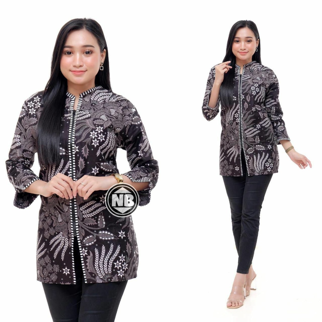 Atasan Baju Blouse Batik Wanita Cewek Remaja Dewasa Ibu Mama Muda Sarimbit Couple Seragaman Keluarga-B