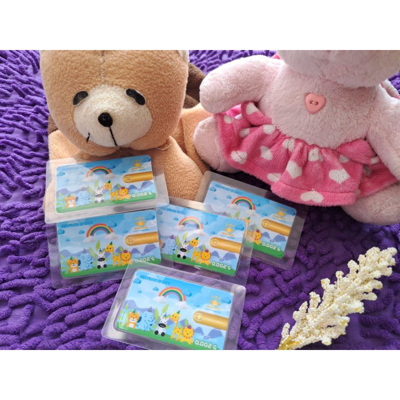 BABY GOLD Emas Mini 0.002 Gram Logam Mulia 24 Karat Original. Kids Zoo Series Souvenir Gift Hadiah-3