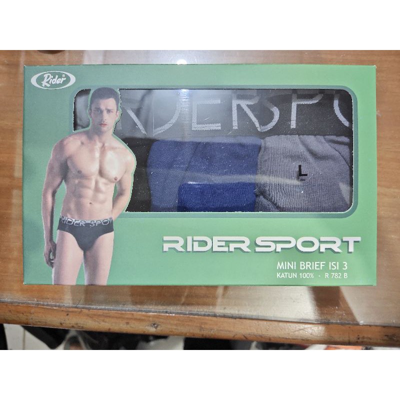 CELANA DALAM RIDER SPORT BRIEF R 782 / CD PRIA RIDER SPORT /  MULTI WARNA 3 IN 1 ORI  READY