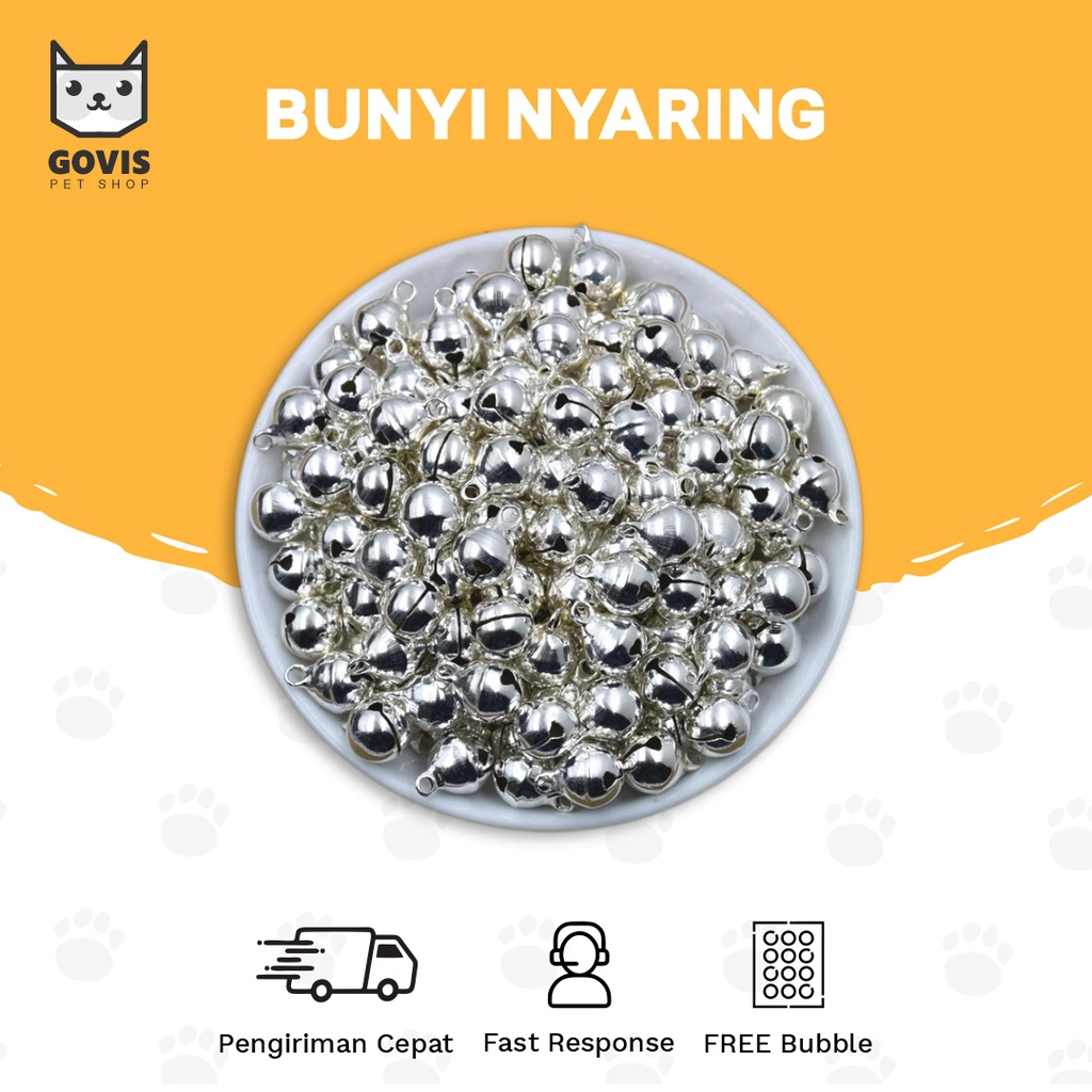 Lonceng Kucing Premium Anti Karat Warna Silver 14mm