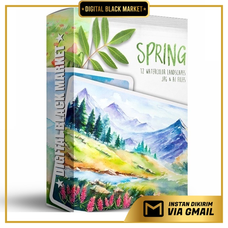 Spring Landscapes Watercolor - Vector Designs