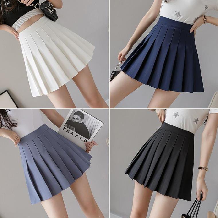 Rok Pendek Wanita Rok Mini Tennis Skirt Rok Korean Style Rok Korea