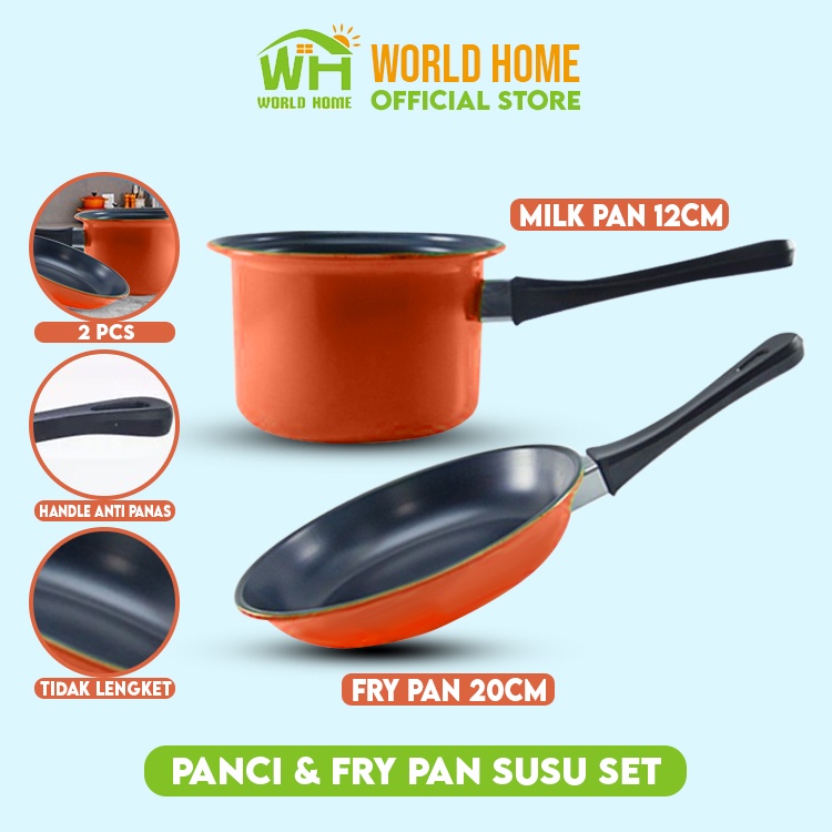 Big Promo Paket Hemat Panci Set 5 in 1 Panci Teflon serbaguna Fry Pan Milk Pan Murah