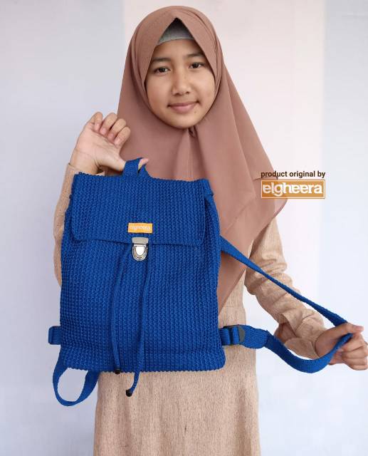 Tas Gendong Polos / Tas Ransel Rajut Polos