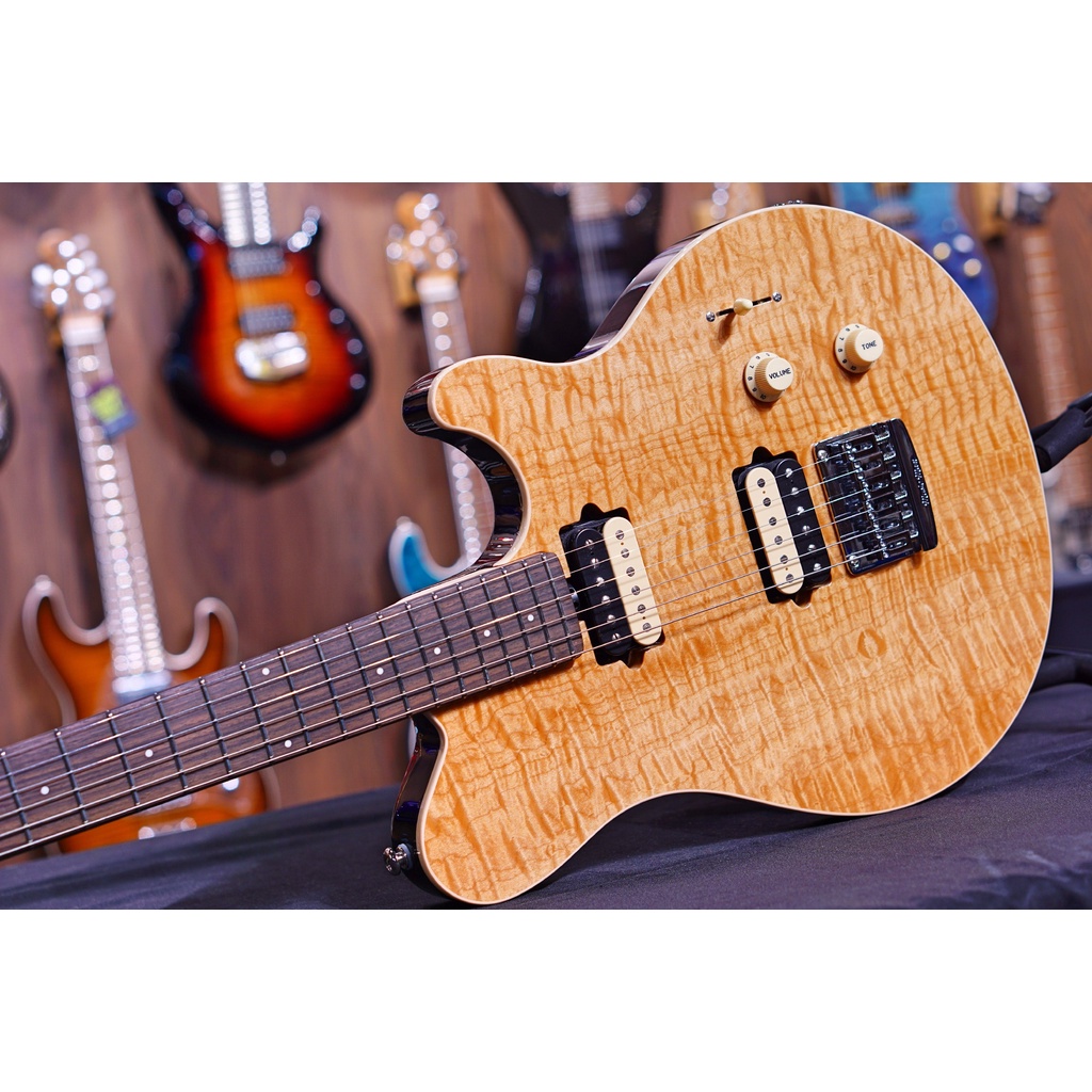 Ernie Ball Music man Axis Super Sport HH STD - Natural Gloss Flame - Rosewood Matching Headstock - G95478