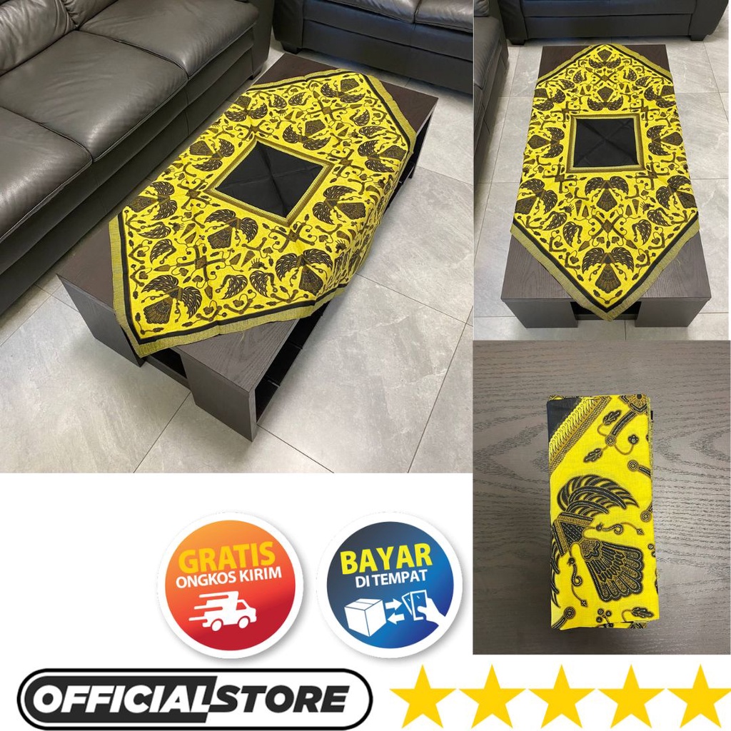 Taplak Meja Ruang Kelas Tamu Set Kain Batik Sekolah Ukuran 100 x 100 Bahan Katun Halus Table Runner 