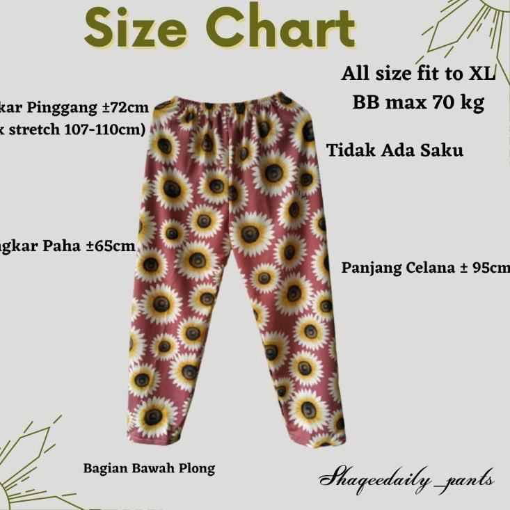 Bagus Dipakai.. Celana Tidur Panjang Rumahan Wanita Pinggang Karet Kekinian Piyama Jumbo Bahan Kaos 