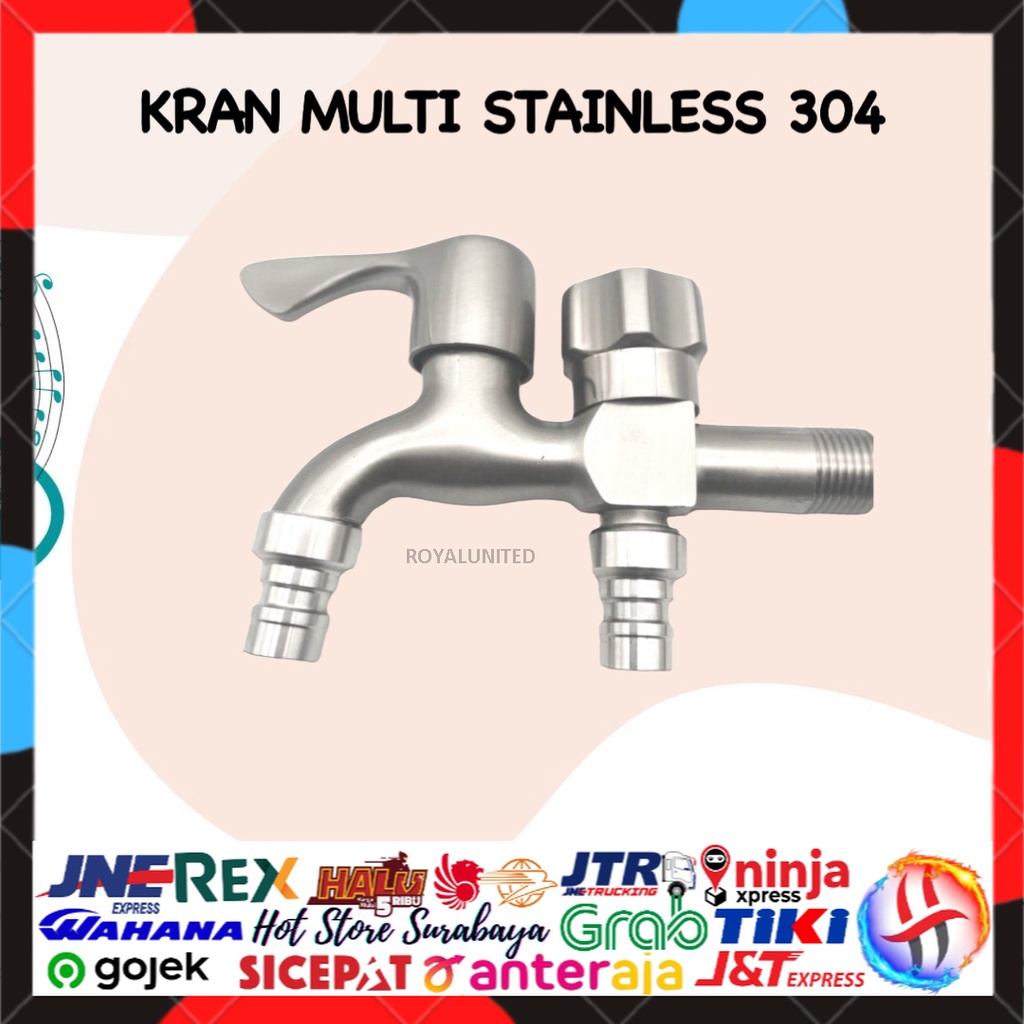 Kran Cabang Engkol Keran Shower Cabang 2 Kran Double Kamar Mandi 2 Way 2 Keran Tembok Wall Tap Mesin / Kran mesin cuci / kran taman / kran serbaguna BERKUALITAS