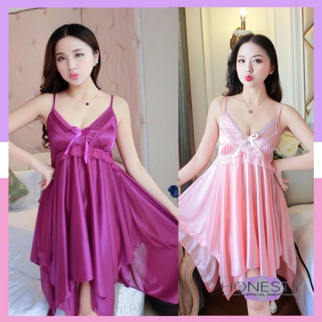 Miss H ~ 153 Dress Lingerie Wanita Gaun Tidur Baju Tidur Tanpa Lengan Seksi