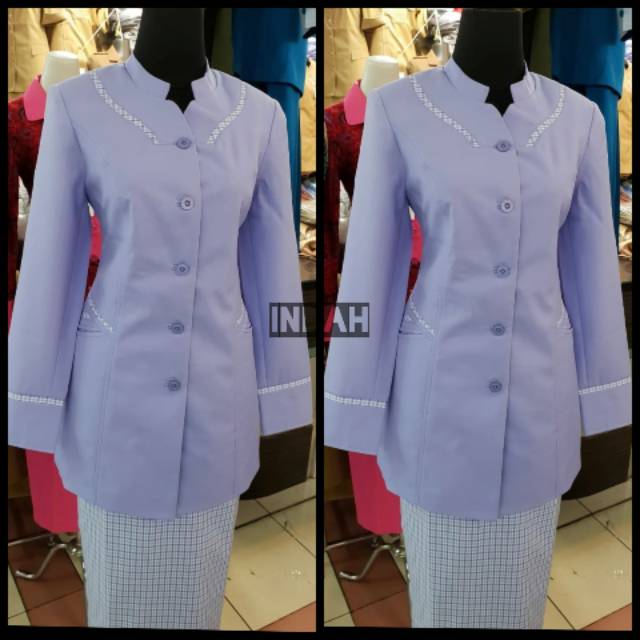 Blazer Ungu violet rok span batik