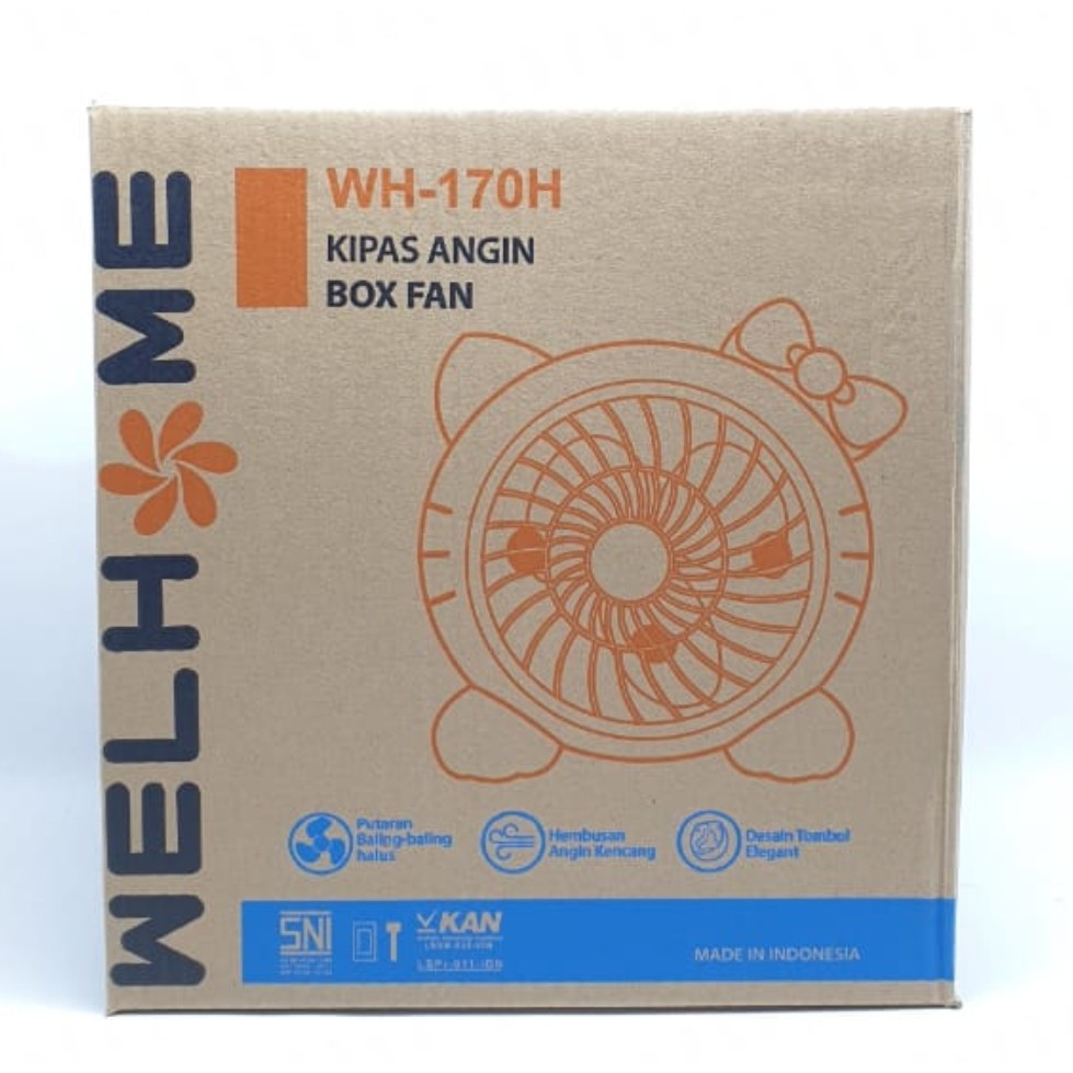 WH-170H Welhome Kipas Angin Hl Kty 10&quot; / Kipas Angin Listrik Karakter / Box Fan / Desk Fan