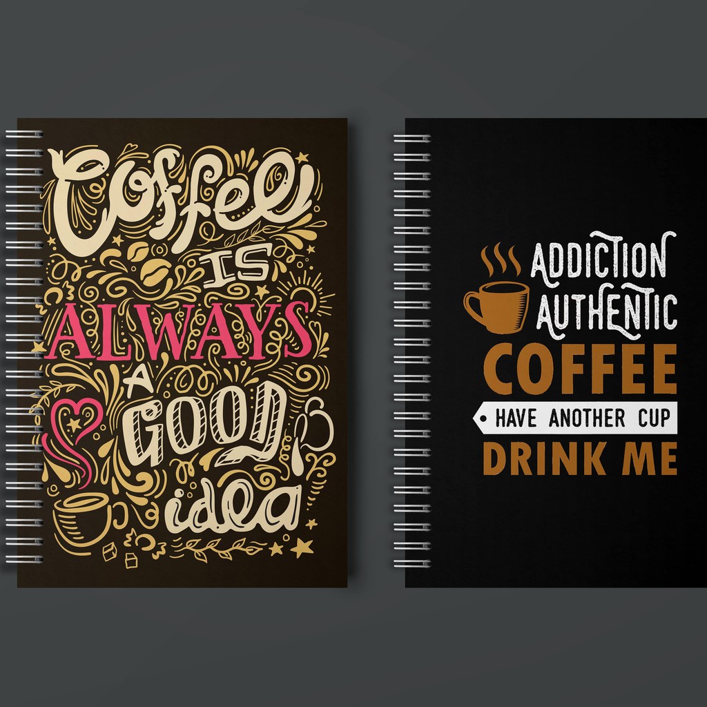 

[BUY 1 GET 1] Notebook Spiral Hardcover Premium Desain Coffee Ukuran A5