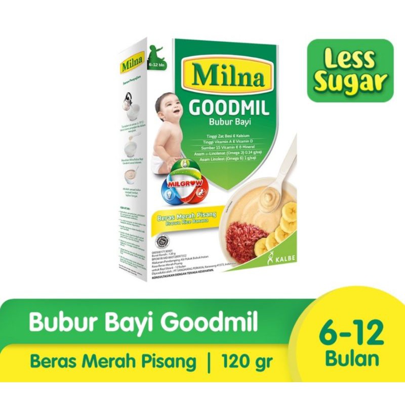 MILNA Bubur Bayi GOODMIL 6+ 120 gram / Berbagai Varian Rasa / Bubur Bayi