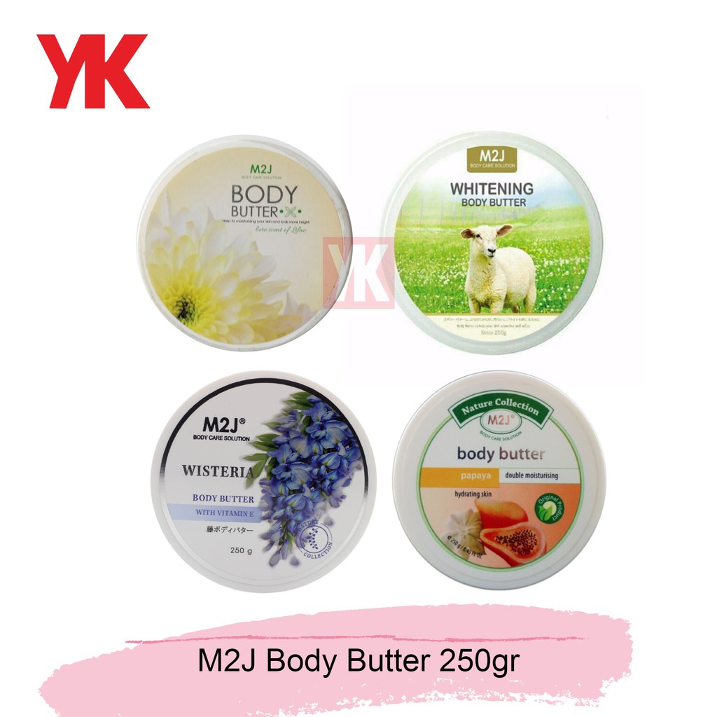 ☑️ YK ☑️  M2J Body Butter 250gr Kambing Wisteria Papaya