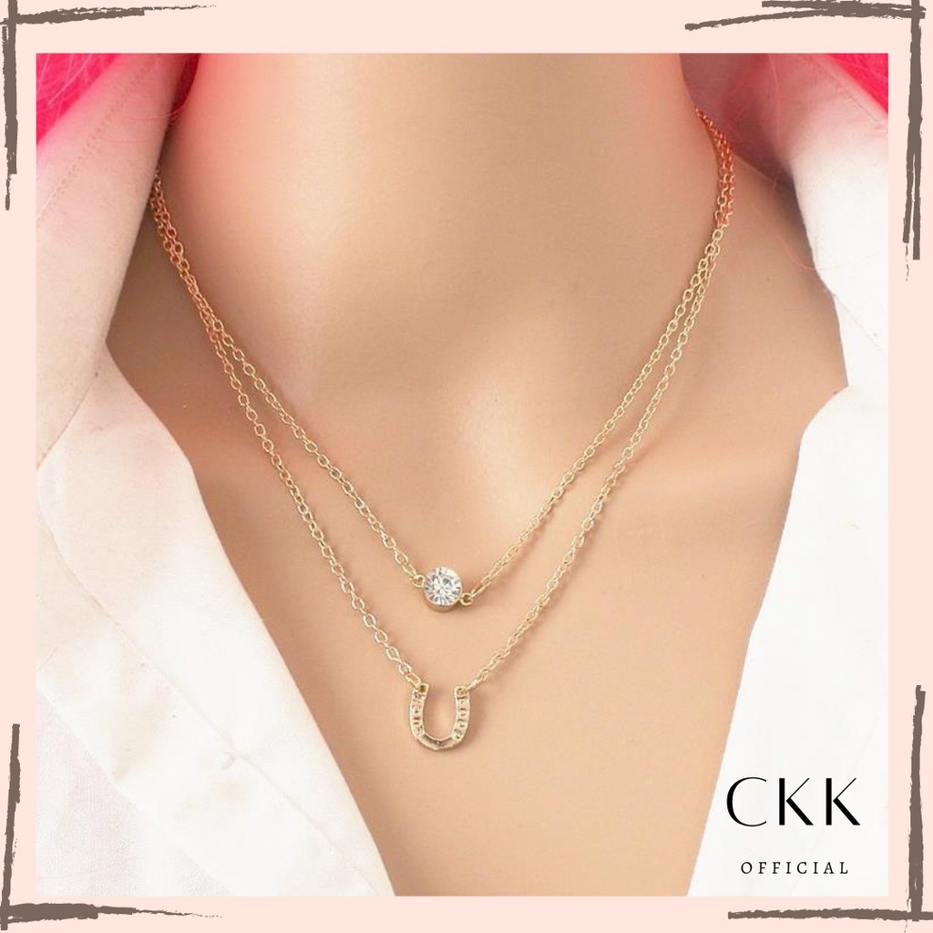 ➰CKK➰ Kalung kristal U FA35 Liontin Wanita