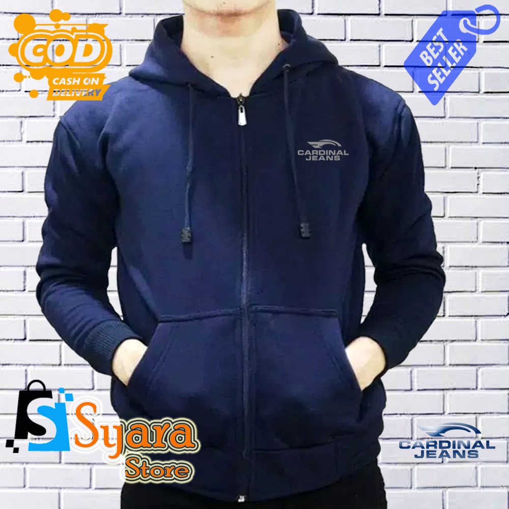Syara Store / Jaket Resleting Cardinal Jeans Silver / Jaket Distro Sleting / Jaket Resleting / Jaket