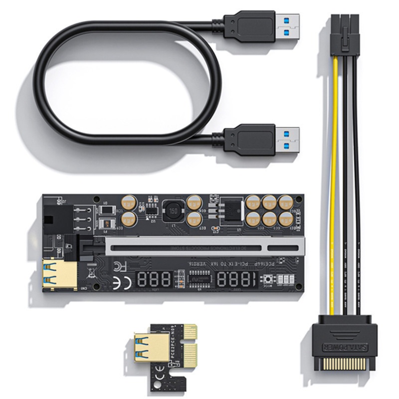 Vivi VER 016pci-E Riser PCI-Express Extension Adapter Card 1X Ke 16X Led Suhu RGB USB Led Untuk Tambang Kartu Grafis