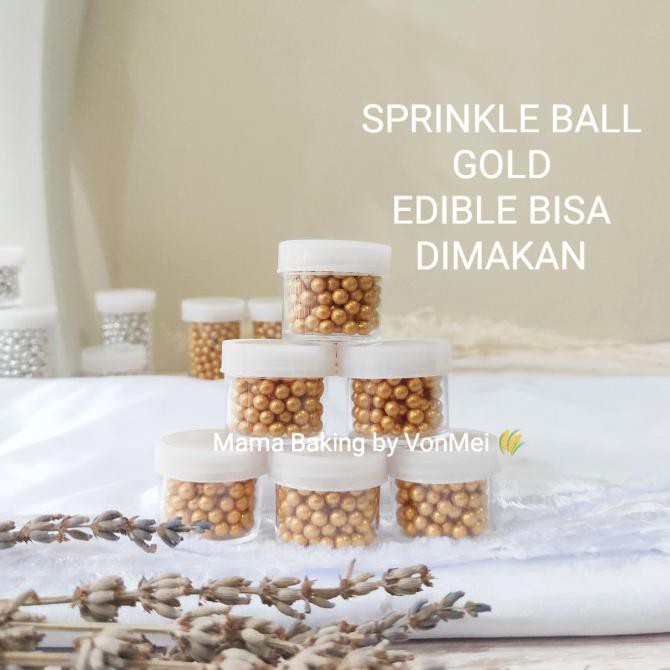 

Sprinkle Ball Gold Pearl Bola Emas Trimit Topping Hias Kue -+ 10 gr
