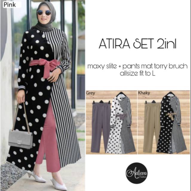 Bju gamis muslim atira set 2 in 1 dress by Adieva