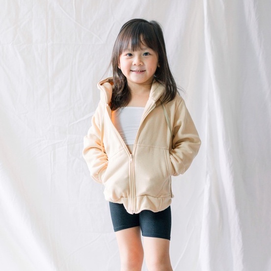 HOODIE GOODIE Kids Zipper Latte