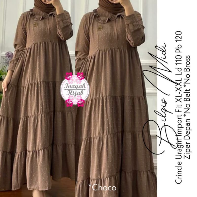 Midi Dress Wanita - Bilqis Midi by Inayah