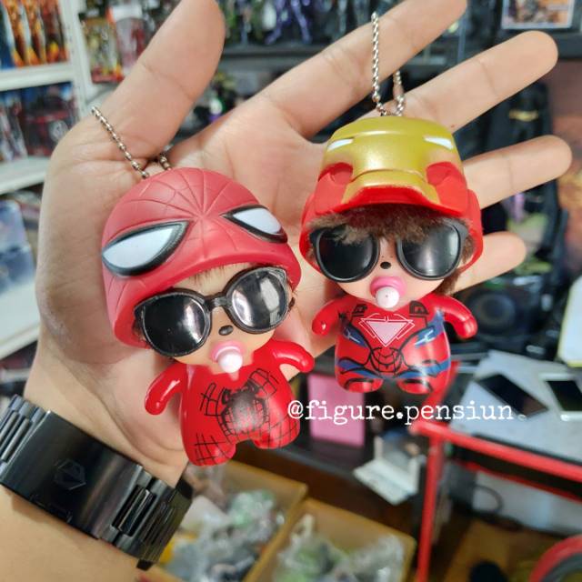 KEYCHAIN MARVEL IRON MAN SPIDER-MAN BOY AVENGERS INFINITY GANTUNGAN KUNCI