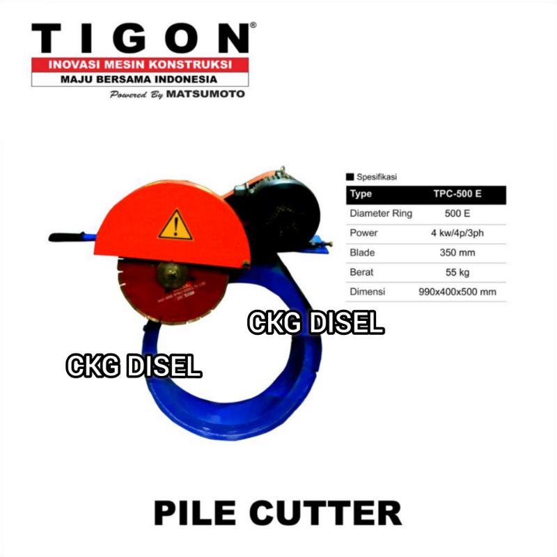 Alat Pemotong Tiang Pancang Portable Pemotong Tumpukan TIGON TPC-500 E