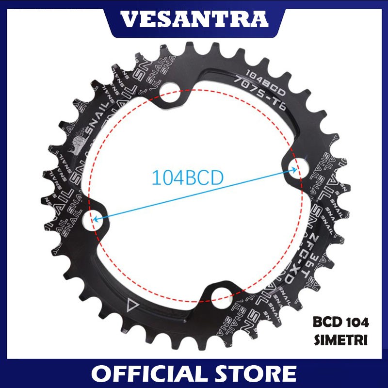 Snail Single Chainring BCD 104 Simetri Crank Alivio Prowheel IXF