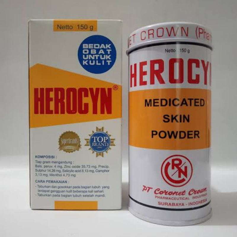 ORIGINAL HEROCYN 150 G DAN 85 G BEDAK GATAL KULIT ALERGI BADAN BABY POWDER