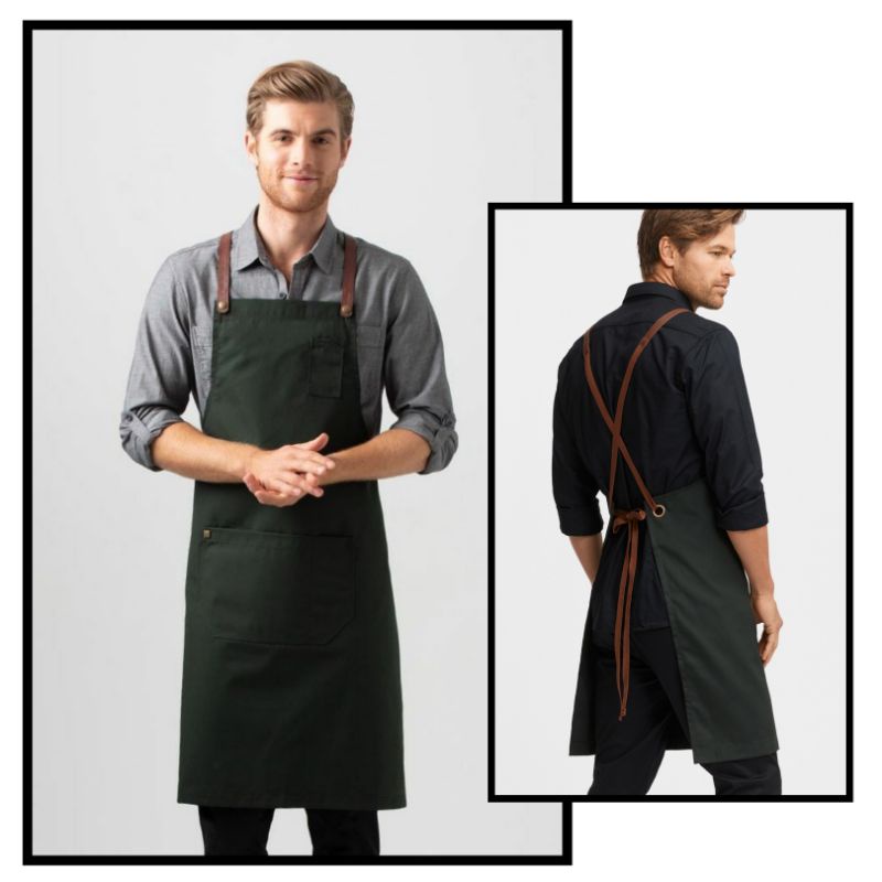 Celemek Apron Barista Bartender Barbershop Waitres Salon Cuztom