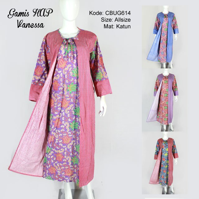 Gamis Batik Vanessa Cbug614 Shopee Indonesia