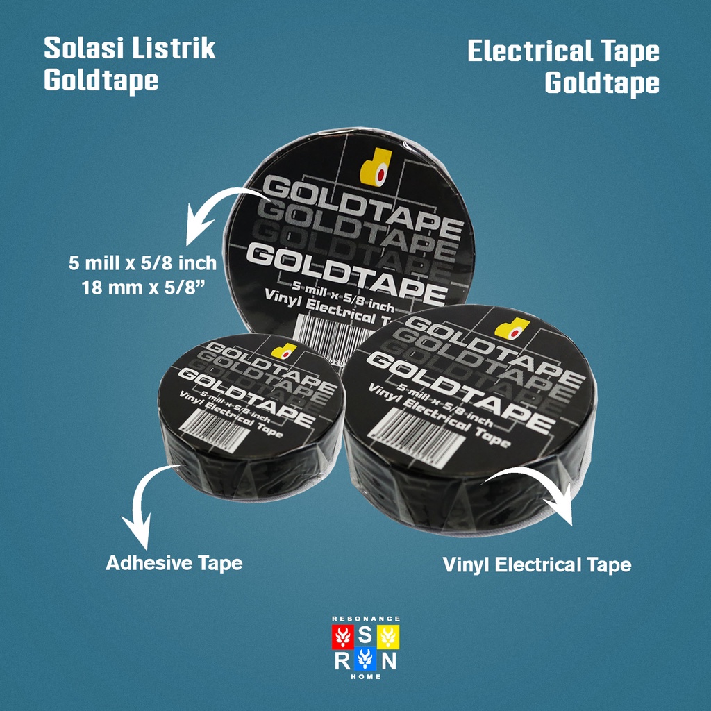 (10 Pcs) Isolasi Listrik 5/8 Inch I PVC Electrical Tape I Solasi Listrik I Selotip Listrik Resonance Home