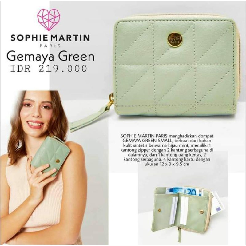 DOMPET GEMAYA GREEN SMALL SOPHIE PARIS