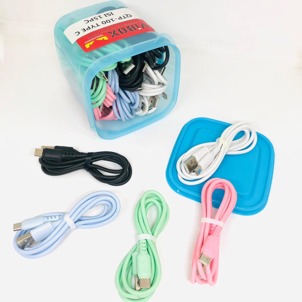 PROMO {isi 15pcs} kabel data toples cantik Q-TOP100 TYPE-C / IPHONE 1meter original kabel charger for android smartphone