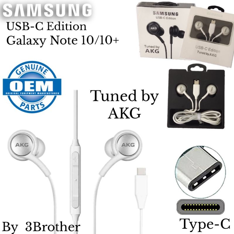 Earphone SAMSUNG Note.10+ Headset AKG Jack Type-C Buds In-ear Stereo High Quality