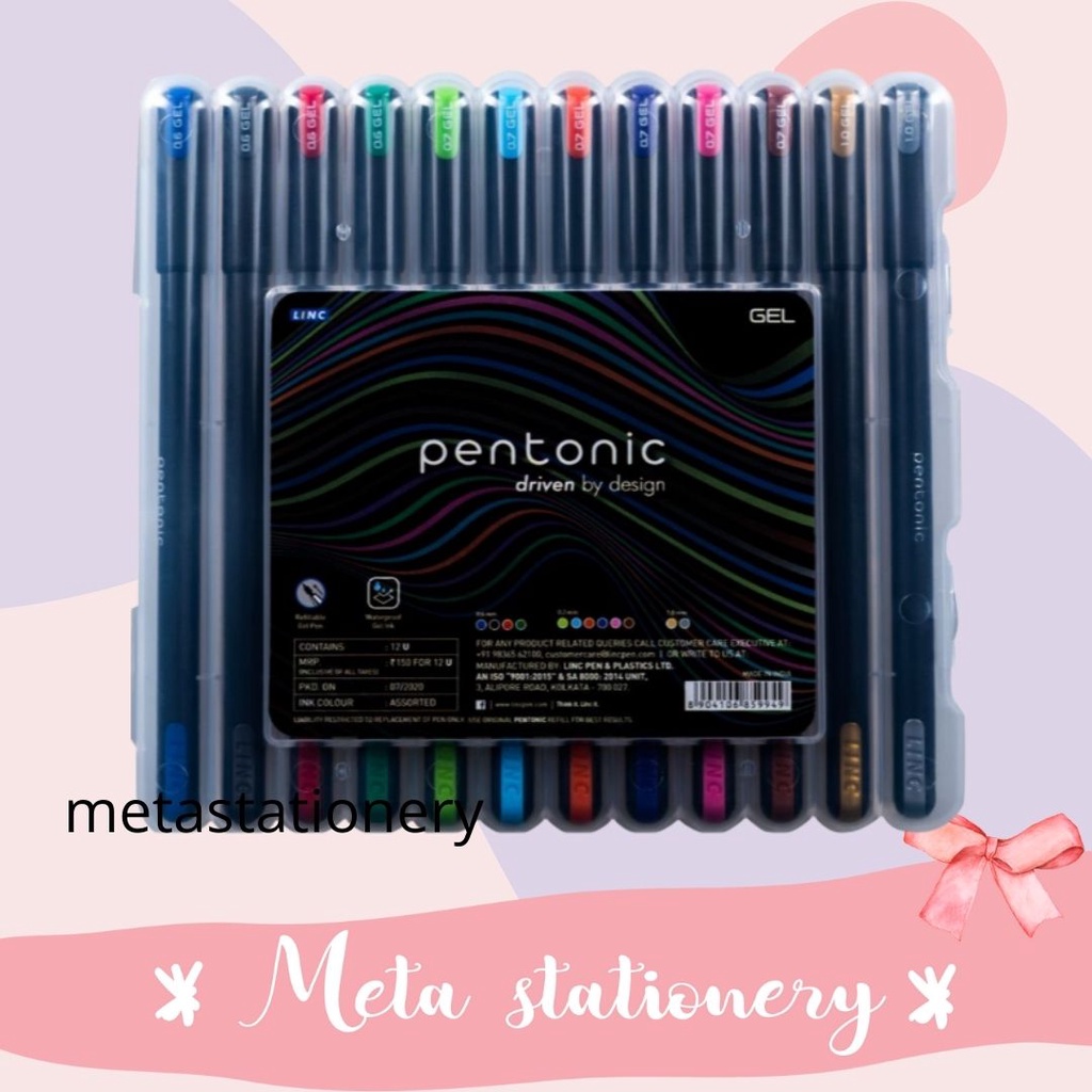 

Pentonic Multicolor Gel Pen With Hard Box Case 12 Set