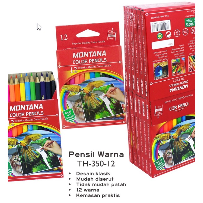 PENCIL COLOUR / PENSIL WARNA MONTANA PENDEK TERMURAH