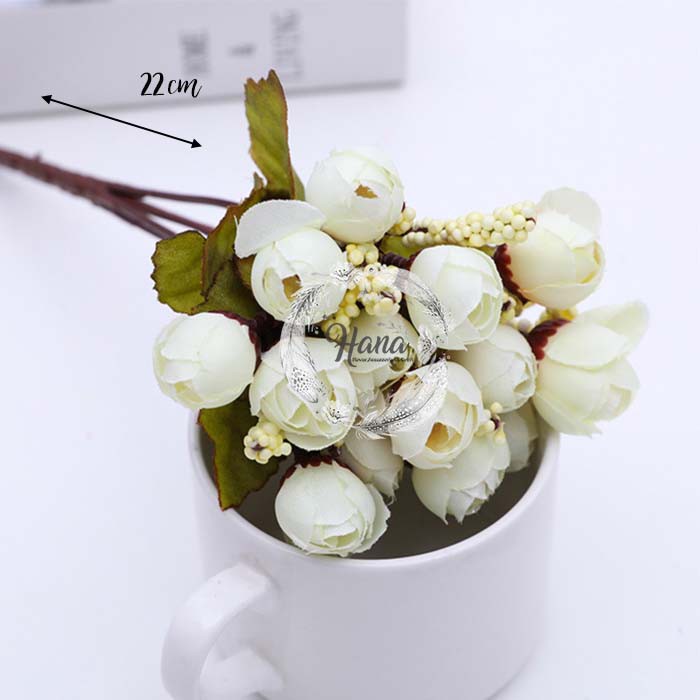 Bunga plastik mawar mini kuncup / Mini rose buds artificial flower