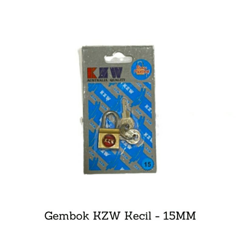 Kunci Koper Gembok Kecil Mini KZW Gembok Kuning 15 mm Brass Padlock