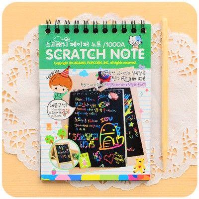 

Korean graffiti book creative mini color DIY scratch notebook pelangi