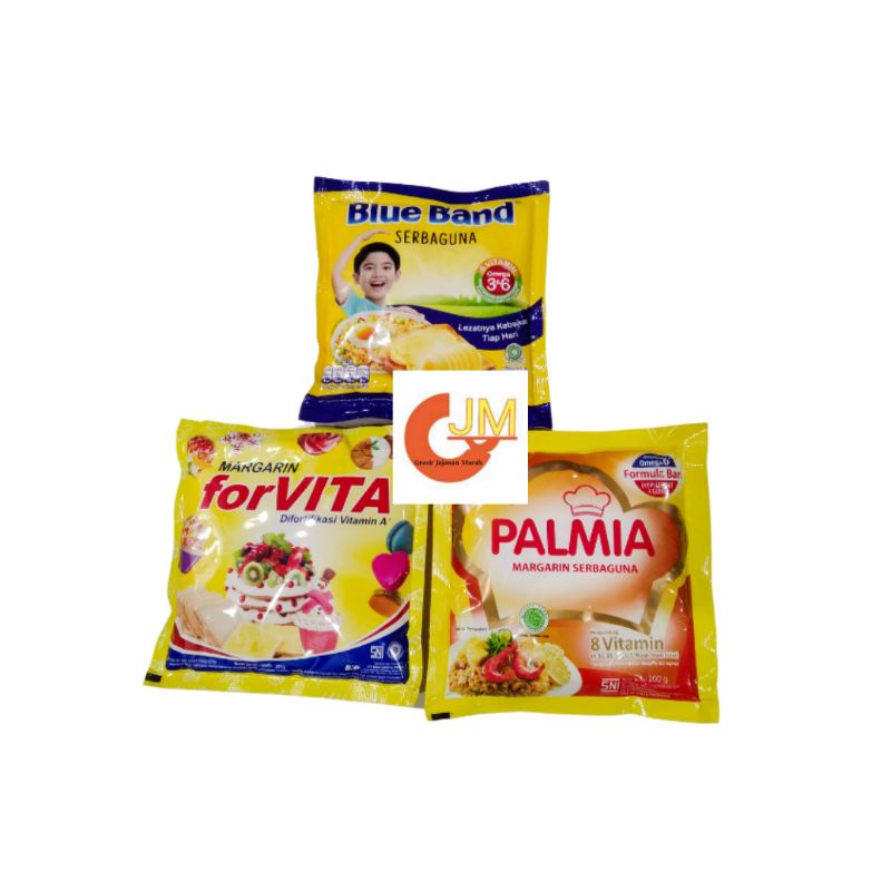 

MENTEGA SERBA GUNA MARGARINE BLUE BAND FORVITA PALMIA SACHET 200 GRAM KEMASAN EKONOMIS MURAH