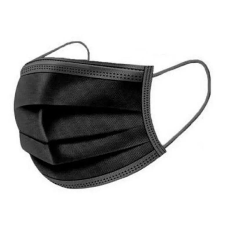 SAAZY.ID Masker Earlop cantol hitam import isi 50pcs 3ply TERMURAH BESTSELLER COD