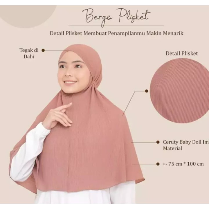 HIJAB INSTANT BERGO PLISKET LIDI/ KERUNDUNG INSTANT BERGO PLISKET TERKEREN, TERBARU DAN TERHITS 2021