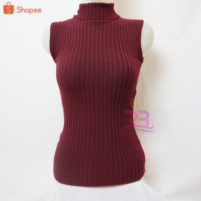 Turtle Neck Tanktop Rajut / Tank top kerah tinggi rajut wanita / Inner Manset