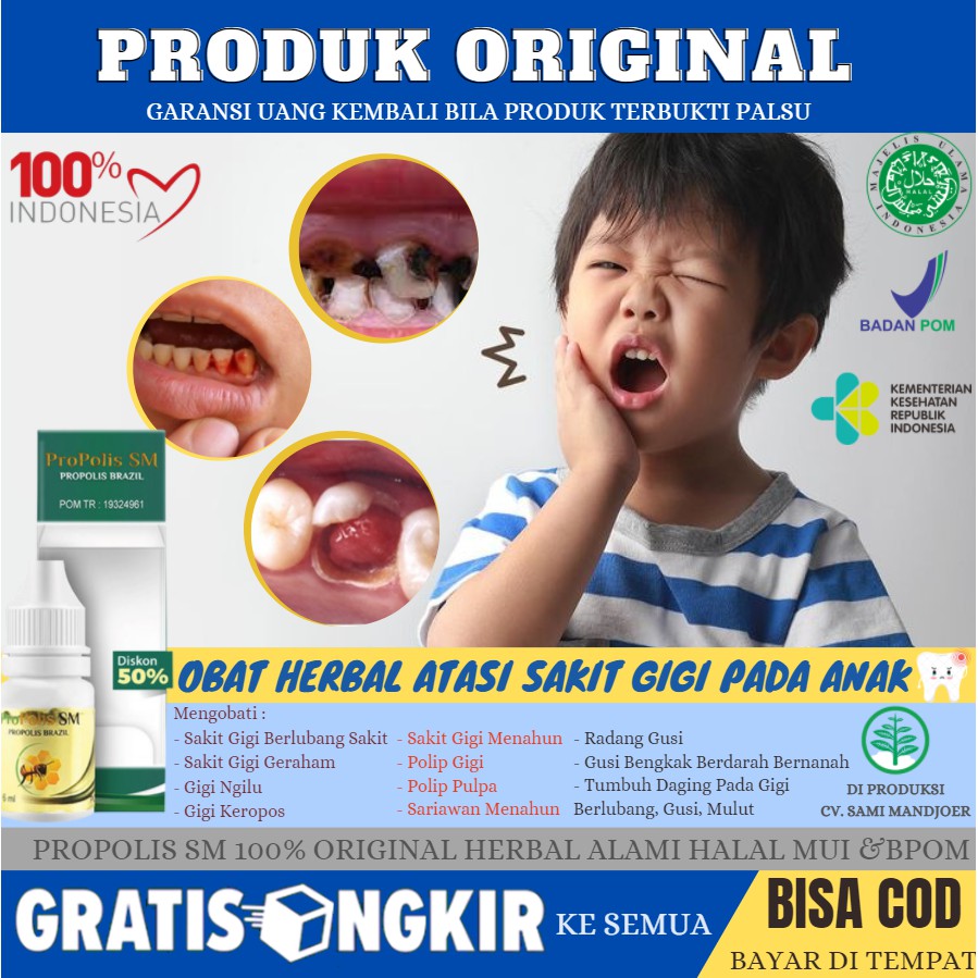 Obat Herbal Sakit Gigi Berlubang Gigi Keropos Polip Gigi Gusi Bengkak Berdarah Pada Anak 100 Alami Shopee Indonesia