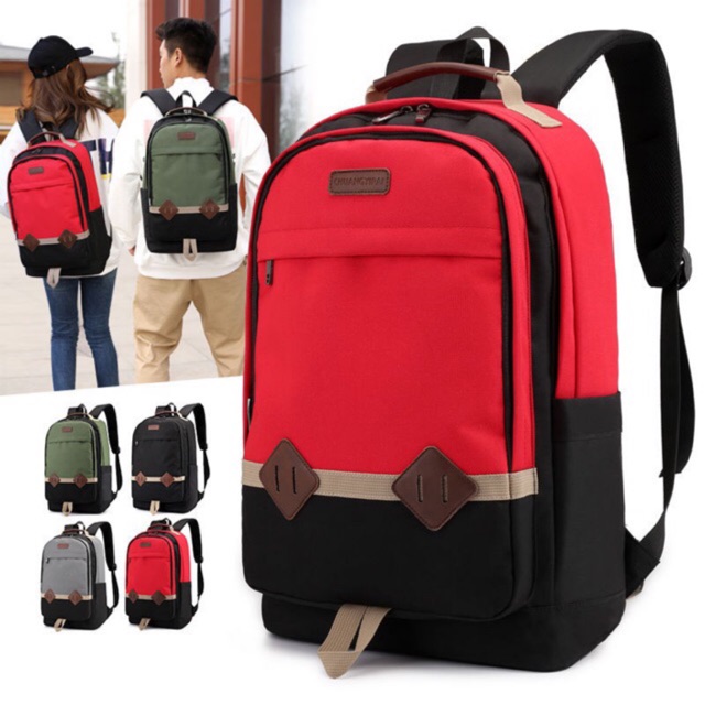 gh-bag Tas Sekolah Ransel Backpack Cowok Cewek SMP SMA  SMU Kuliah Murah Kent Kent Bimo Murmer Abu Kanvas