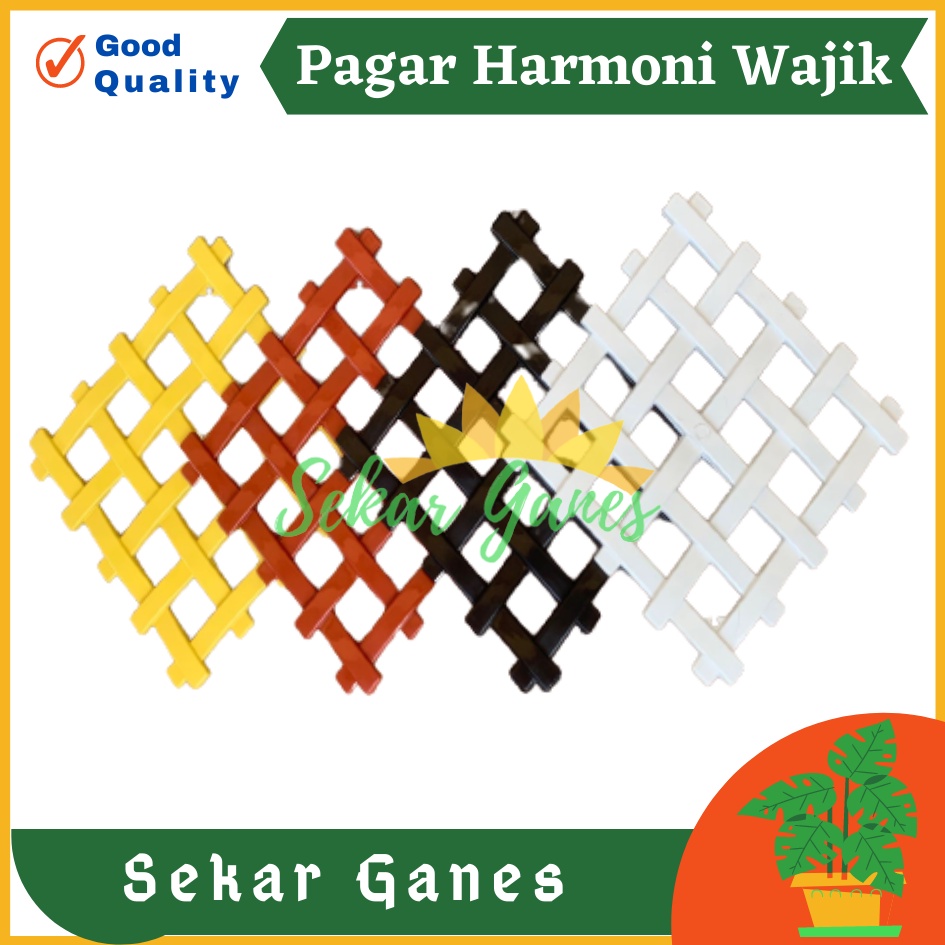 Pagar Wajik Harmoni Warna Putih Coklat Hitam Ornamen Bunga Vas Wajik Pagar, Jaring, Rambatan Plastik Ukuran Kecil Sedang Besar untuk Bunga Hias Artificial Hiasan Ruang Tamu Dinding Home Grosir Murah Wajik Putih / Breket/ Tatakan/ Pagar Plastik