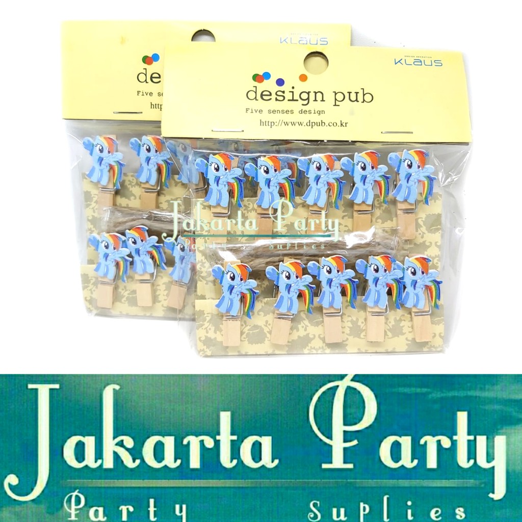 Klip Foto / Penjepit Foto / Wooden Clip Photo Motif Little Pony Biru