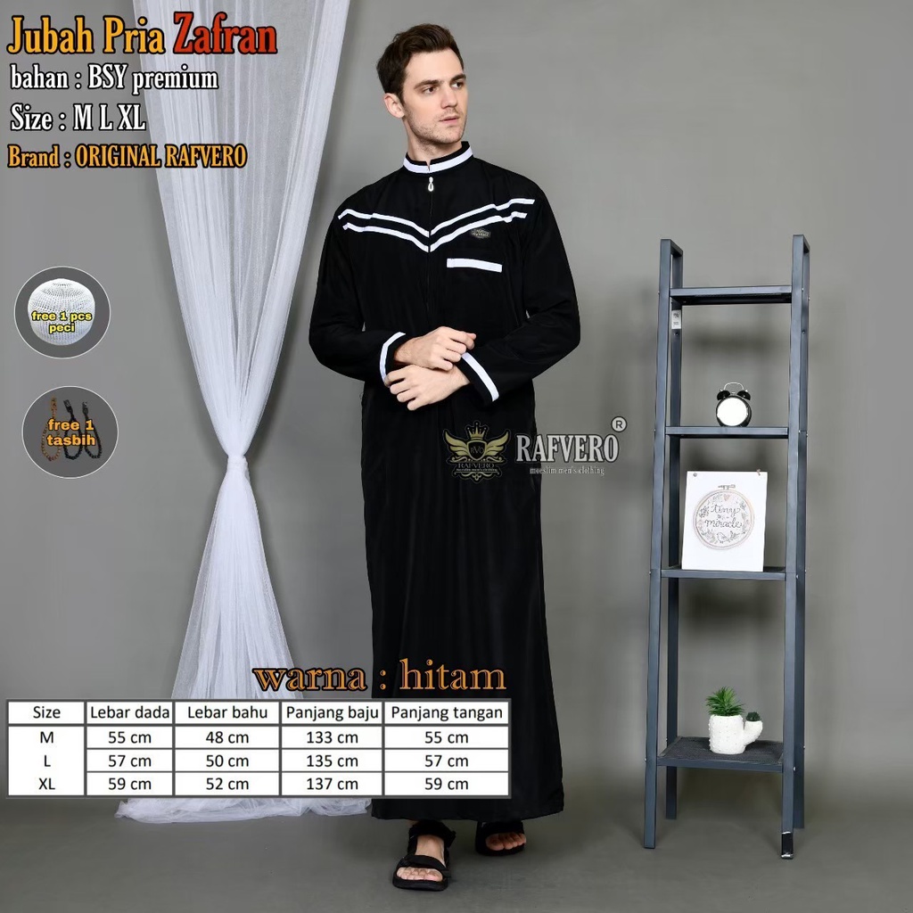 Jubah Gamis Muslim Pria Dewasa Zafran Original Rafvero