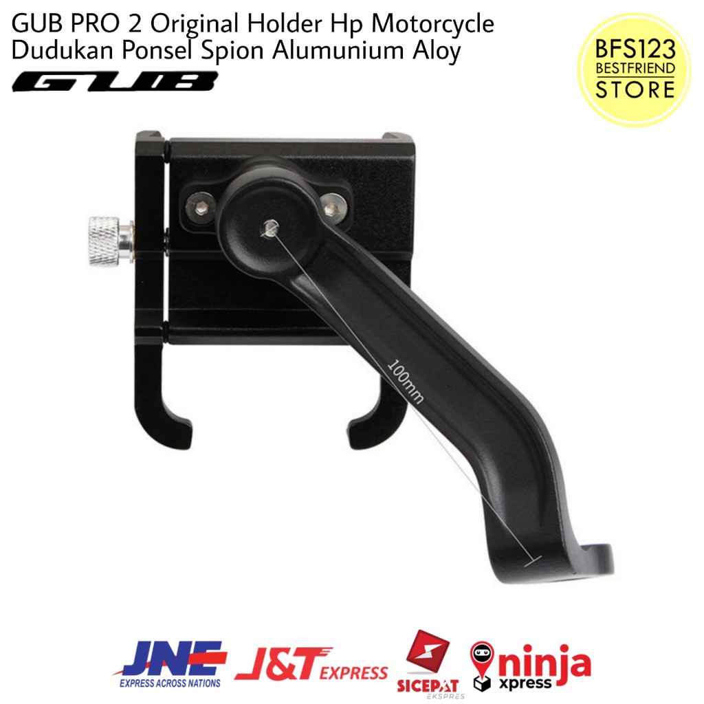 GUB PRO 2 Original Holder Hp Motorcycle Dudukan Ponsel Spion Alumunium Aloy